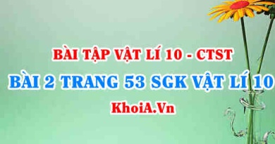 Bài 2 trang 53 SGK Vật lí 10 Chân trời sáng tạo